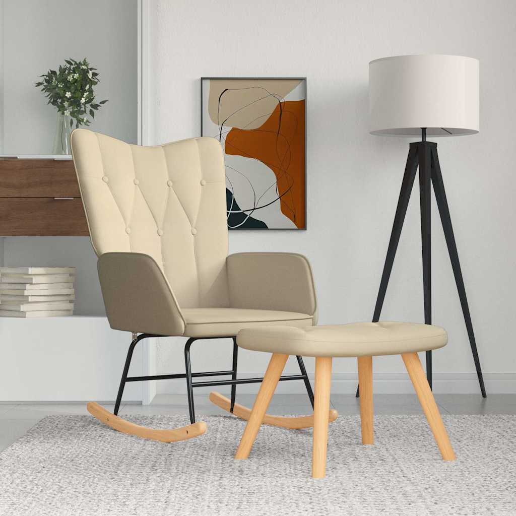 vidaXL Rocking Chair fabric light grey