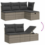 vidaXL 7-delige Loungeset met kussens poly rattan zwart