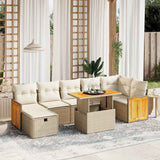 vidaXL 8-Piece Poly Rattan Lounge Set with Cushions Black