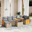 vidaXL 8-Piece Poly Rattan Lounge Set with Cushions Black
