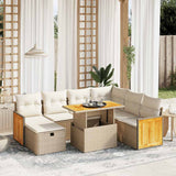 vidaXL 8-delige Loungeset met kussens poly rattan zwart