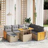 vidaXL 8-delige Loungeset met kussens poly rattan zwart