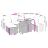 vidaXL 8-delige Loungeset met kussens poly rattan zwart
