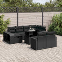 vidaXL 11-Piece Loungeset with Cushions Poly Rattan Black