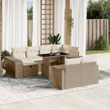 vidaXL 11-Piece Loungeset with Cushions Poly Rattan Black