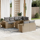 vidaXL 11-Piece Loungeset with Cushions Poly Rattan Black