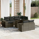 vidaXL 11-Piece Loungeset with Cushions Poly Rattan Black