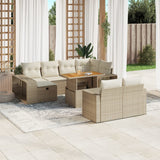 vidaXL 11-Piece Loungeset with Cushions Poly Rattan Black