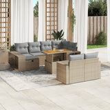 vidaXL 11-Piece Loungeset with Cushions Poly Rattan Black
