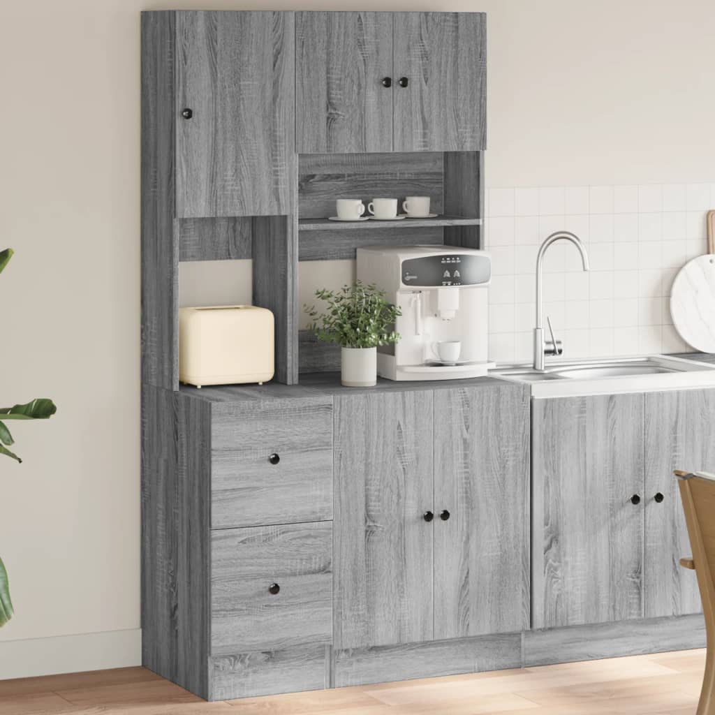vidaXL Keukenkast 95x50x180 cm bewerkt hout wit