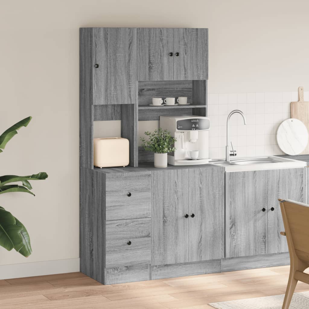 vidaXL Keukenkast 95x50x180 cm bewerkt hout wit
