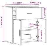 vidaXL Dressoirs 2 st 60x31x70 cm bewerkt hout wit