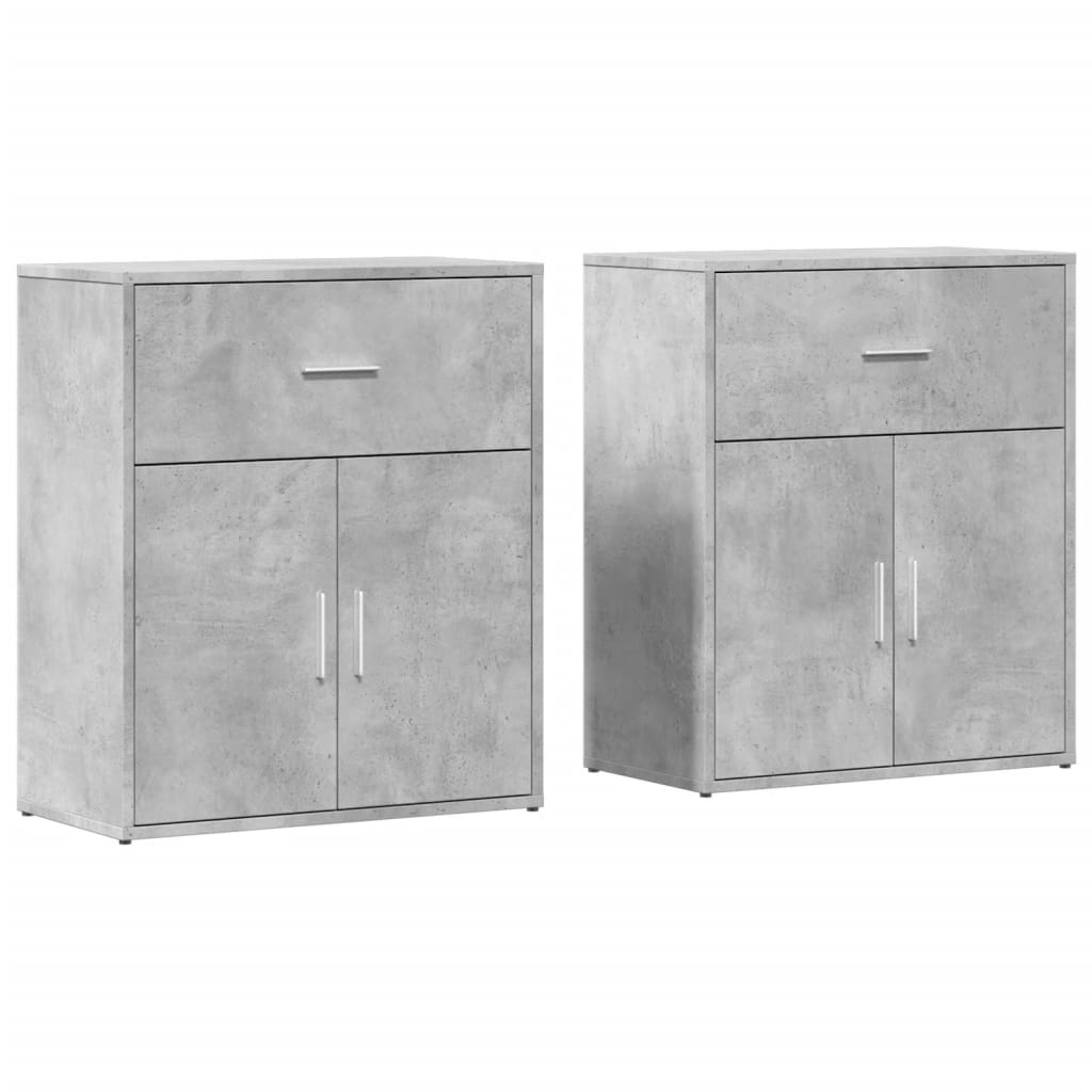 vidaXL Dressoirs 2 st 60x31x70 cm bewerkt hout wit