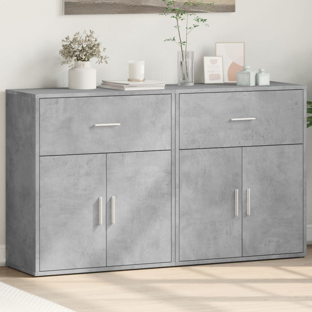 vidaXL Dressoirs 2 st 60x31x70 cm bewerkt hout wit