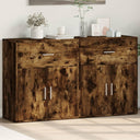 vidaXL Dressoirs 2 st 60x31x70 cm bewerkt hout wit