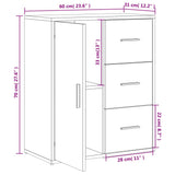vidaXL Sideboards 2 pcs 60x31x70 cm engineered wood white