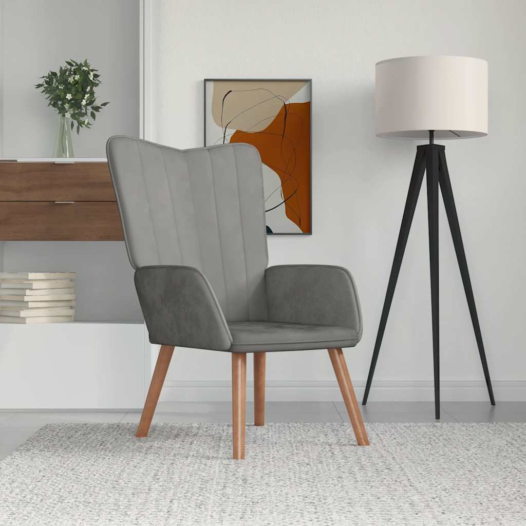vidaXL Recliner velvet light grey
