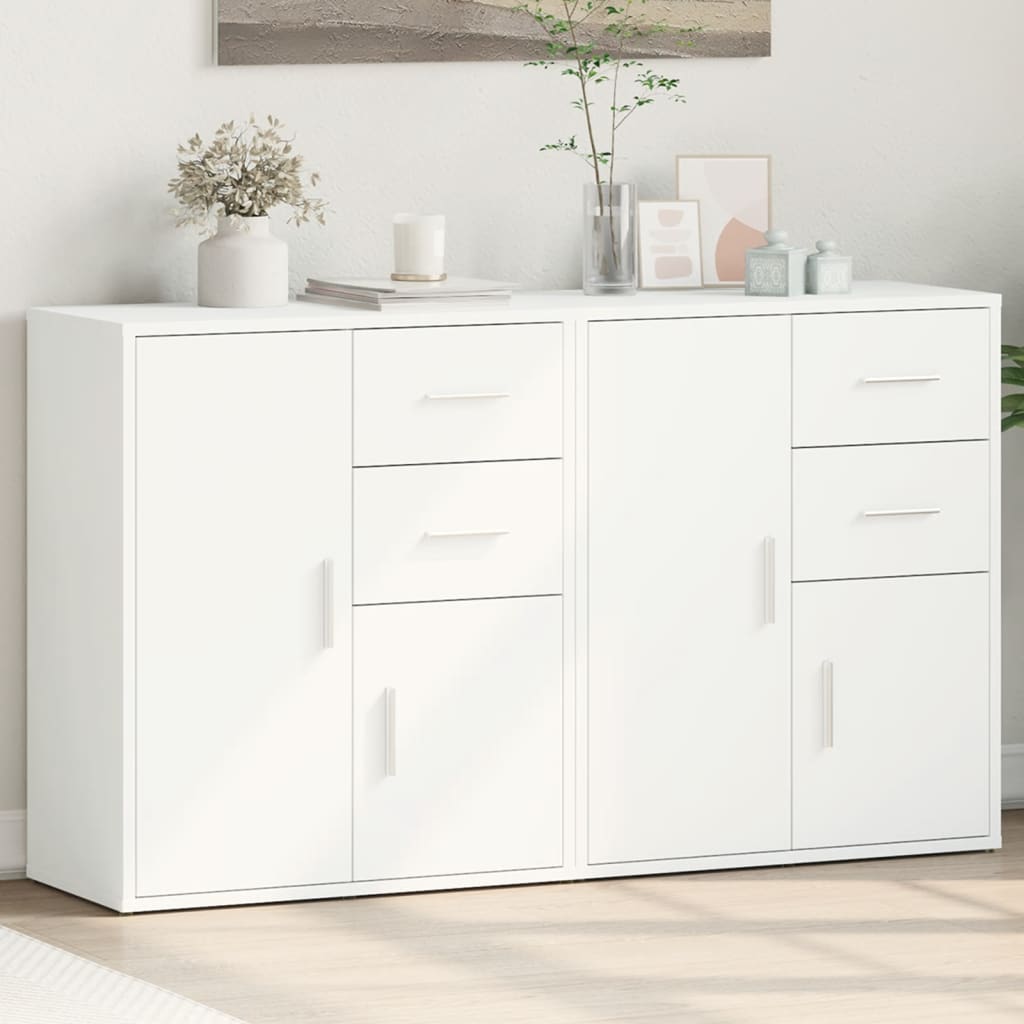 vidaXL Sideboards 2 pcs 60x31x70 cm engineered wood white