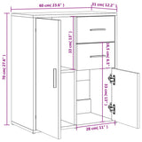 vidaXL Sideboards 2 pcs 60x31x70 cm engineered wood white