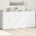 vidaXL Chest of Drawers 3 pcs 60x31x84 cm engineered wood white