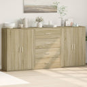 vidaXL Chest of Drawers 3 pcs 60x31x84 cm engineered wood white