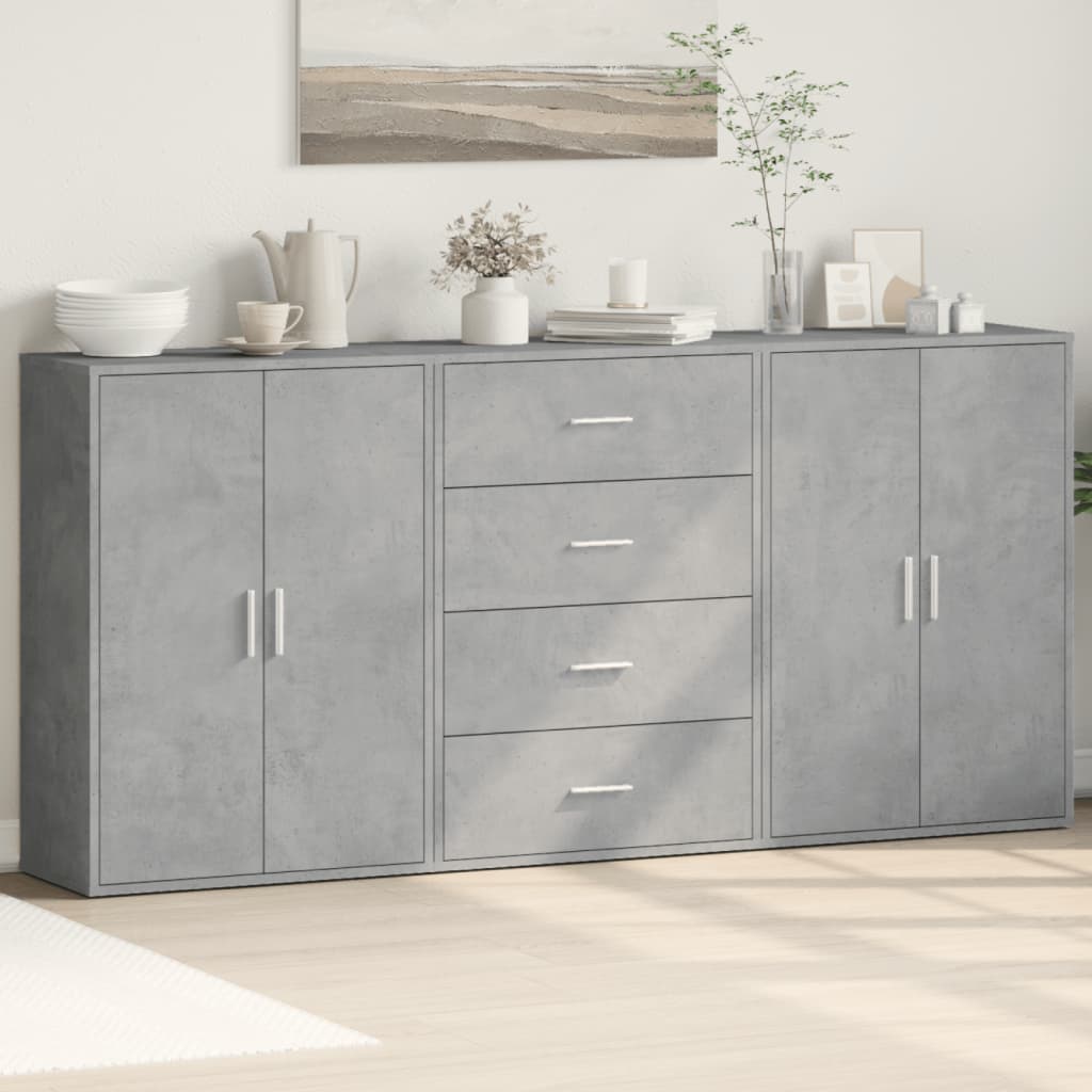 vidaXL Chest of Drawers 3 pcs 60x31x84 cm engineered wood white