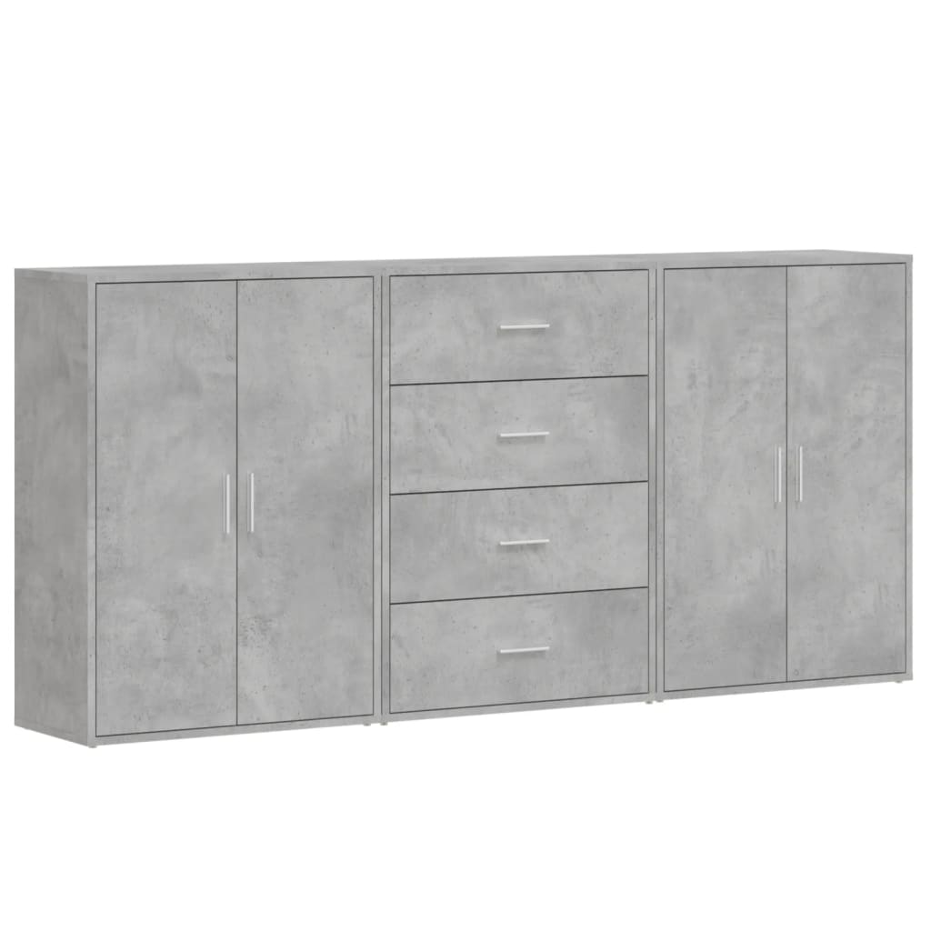 vidaXL Chest of Drawers 3 pcs 60x31x84 cm engineered wood white