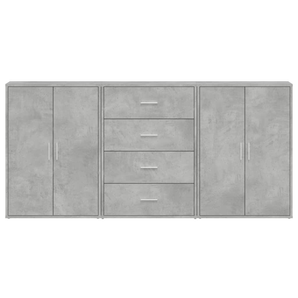 vidaXL Chest of Drawers 3 pcs 60x31x84 cm engineered wood white