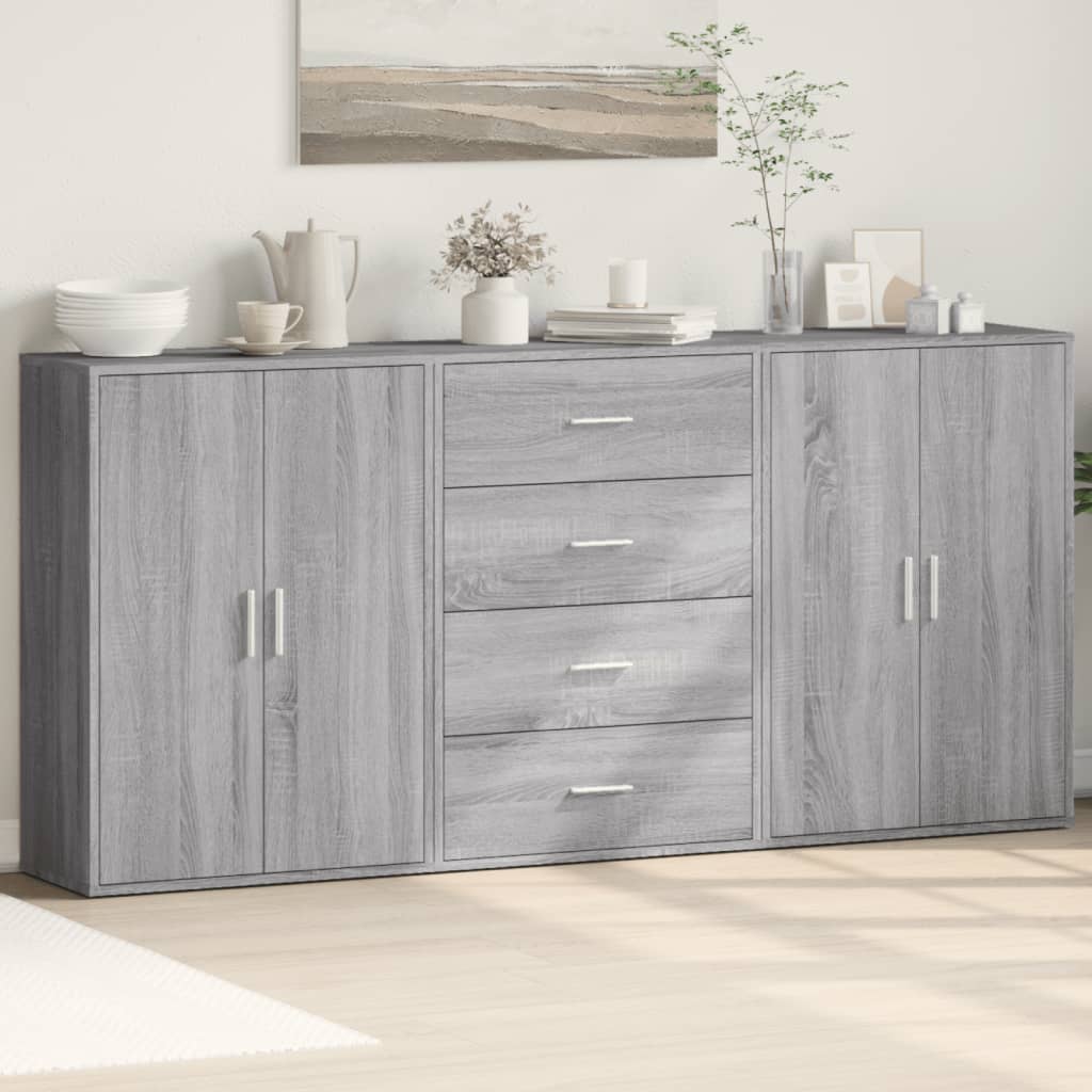 vidaXL Chest of Drawers 3 pcs 60x31x84 cm engineered wood white