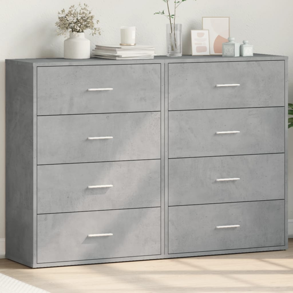 vidaXL Dressoirs 2 st 60x31x84 cm bewerkt hout wit