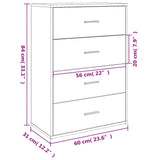 vidaXL Dressoirs 2 st 60x31x84 cm bewerkt hout wit