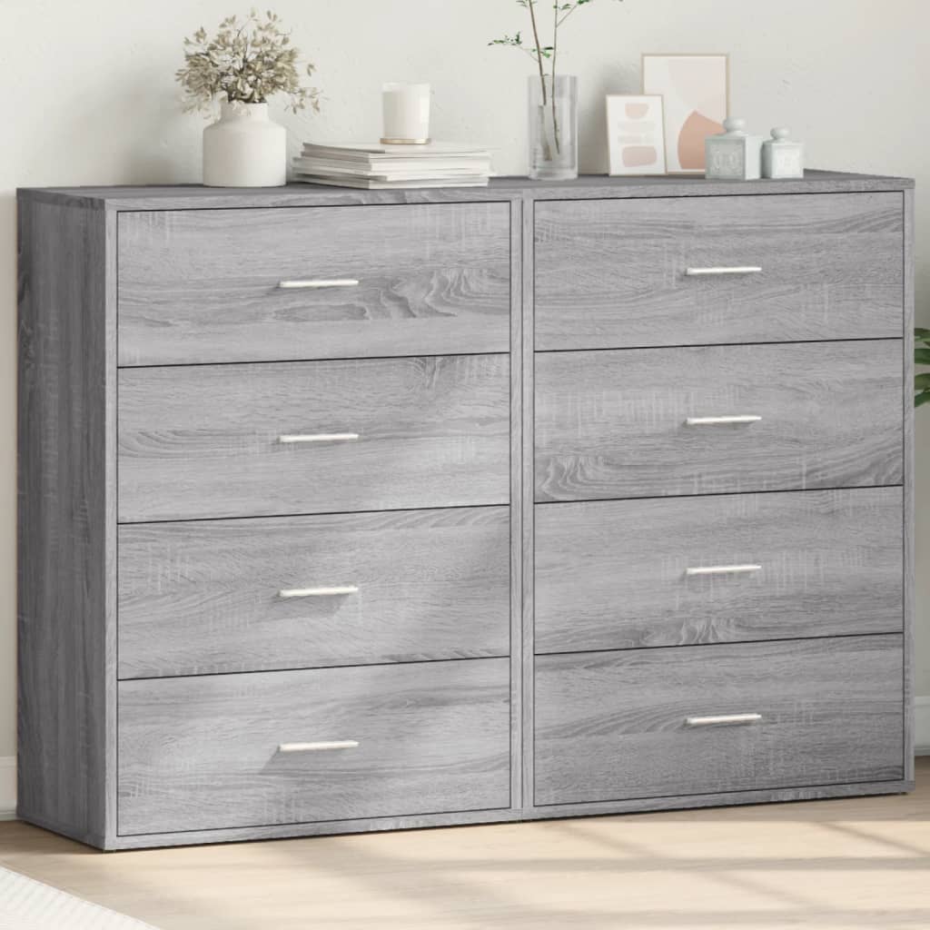 vidaXL Dressoirs 2 st 60x31x84 cm bewerkt hout wit