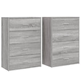 vidaXL Dressoirs 2 st 60x31x84 cm bewerkt hout wit