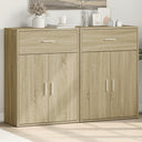 vidaXL Dressoirs 2 st 60x30x84 cm bewerkt hout wit