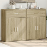 vidaXL Dressoirs 2 st 60x30x84 cm bewerkt hout wit