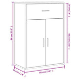 vidaXL Dressoirs 2 st 60x30x84 cm bewerkt hout wit