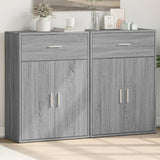vidaXL Dressoirs 2 st 60x30x84 cm bewerkt hout wit