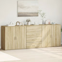 vidaXL Sideboards 3 pcs engineered wood white