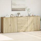 vidaXL Sideboards 3 pcs engineered wood white