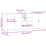 vidaXL Sideboards 3 pcs engineered wood white