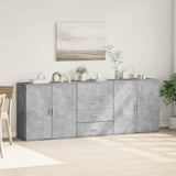 vidaXL Sideboards 3 pcs engineered wood white