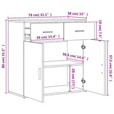 vidaXL Sideboards 2 pcs 79x38x80 cm engineered wood white