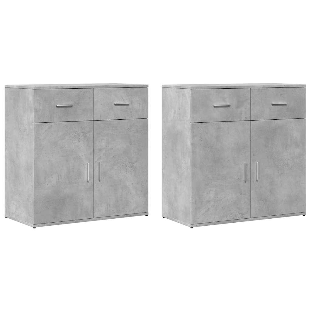vidaXL Sideboards 2 pcs 79x38x80 cm engineered wood white