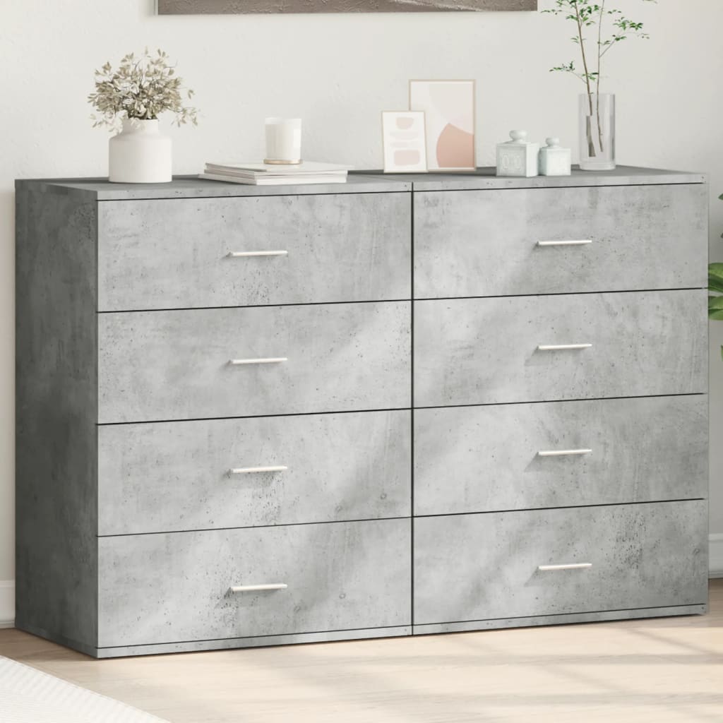 vidaXL Dressoirs 2 st 60x39x80 cm bewerkt hout wit