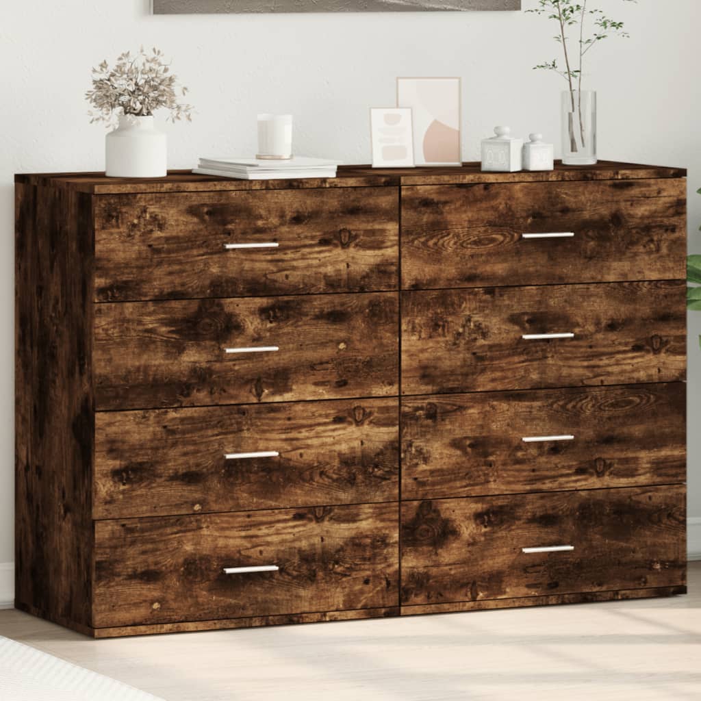 vidaXL Dressoirs 2 st 60x39x80 cm bewerkt hout wit