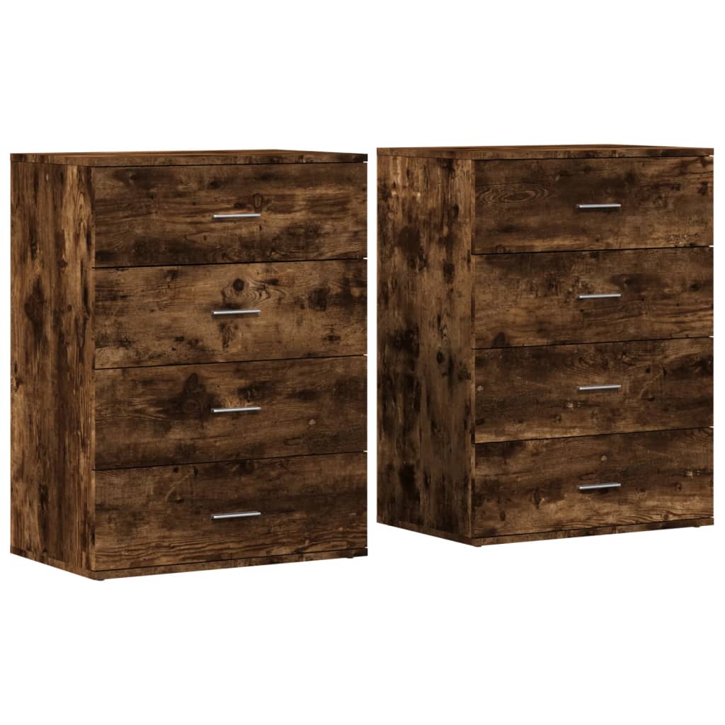vidaXL Dressoirs 2 st 60x39x80 cm bewerkt hout wit