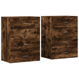 vidaXL Dressoirs 2 st 60x39x80 cm bewerkt hout wit