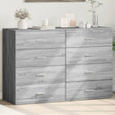 vidaXL Dressoirs 2 st 60x39x80 cm bewerkt hout wit