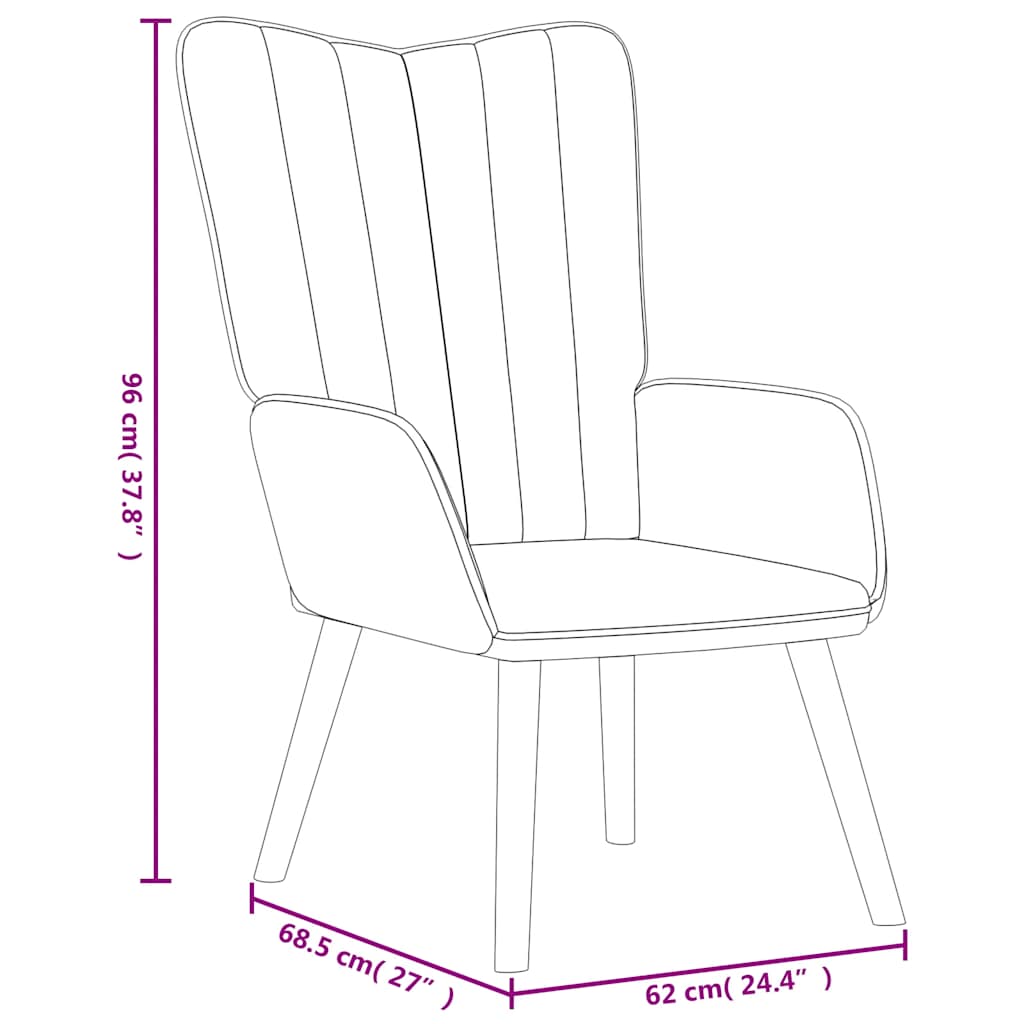 vidaXL Recliner velvet light grey