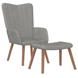 vidaXL Recliner velvet light grey